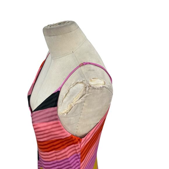 Stine Goya Gianna Dress Slip Midi Striped Silk Colorful Pink Size Small - Picture 7 of 15